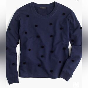 J crew navy‎ and black Pom-pom crew neck sweatshirt size XS